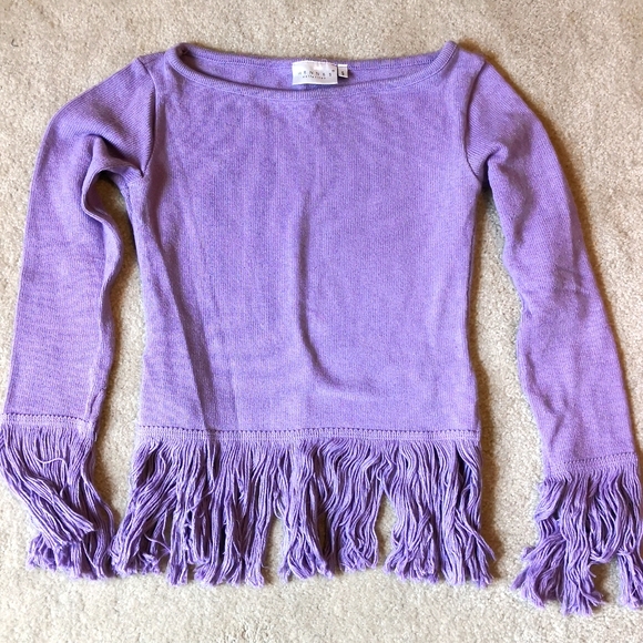 H&M Sweaters - Hennes lilac fringe sweater